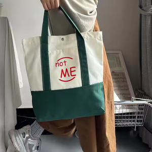 Sac de shopping en toile surdimensionné personnalisé, fermeture éclair, poignée longue épaule, motif lettres, impression soie, ECOGREENBAG, personnalisable - Product Image 4