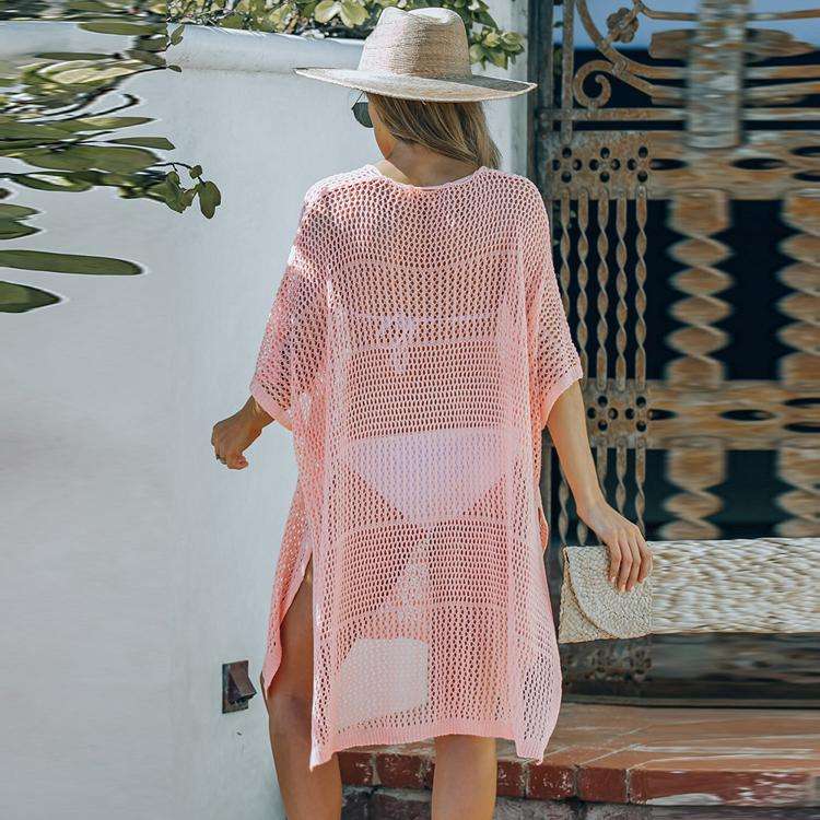 Vestido de Playa Sexy Transparente de Malla para Mujer, Ropa de Fiesta de  Verano, Vestido de Playa Blanco Transparente con Abertura - Main Image