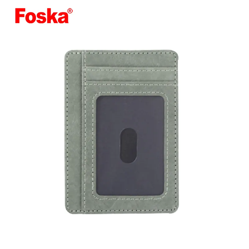 สํานักงาน Foska ผู้ถือบัตรเครดิตแนวตั้ง PU ระดับไฮเอนด์ผู้ถือบัตรพลาสติกผู้ถือป้ายสํานักงาน