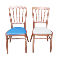 Chaises Chiavari empilables en métal doré et blanc pour événements et mariages, vente en gros, usine de Foshan, Chine