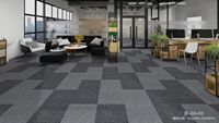Dalles de moquette en polypropylène - Résistantes aux taches, rembourrées, à poils coupés, motif rayé, à poils courts, antidérapantes, usage industriel et commercial