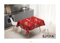 Nappe à imprimé Père Noël et flocon de neige festif - Tissu résistant à l'huile, durable pour les repas de Noël et la décoration de fête
