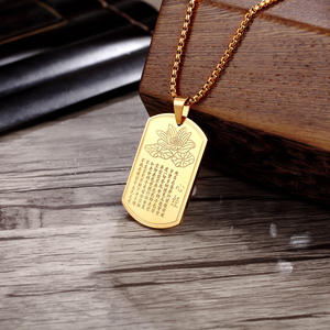 Nuevo modelo de explosión budista de acero inoxidable corazón <span class=keywords><strong>Sutra</strong></span> Lotus estatua de Buda personaje colgante - Product Image 3