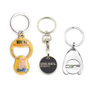 Llavero de Metal con Diseño Personalizado para Carrito de Supermercado, Impresión en Esmalte Epoxi, Ficha para Carrito - Product Image 2