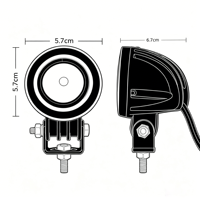 Nouvelle lampe de travail LED 2,2 pouces 10W, étanche IP68, 12-48V, 720 lumens, lampe auxiliaire de conduite, tout-terrain, voiture, camion, chariot élévateur, machinerie