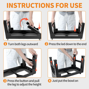 ZMaker 6 mangkuk hewan peliharaan tinggi, mangkuk anjing peliharaan tinggi dapat dilipat dengan baja tahan karat dan mangkuk tempat makan lambat - Product Image 5