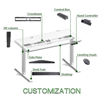 Cadre de bureau électrique réglable Table de bureau à double moteur Hauteur réglable avec chemin de câbles Largeur extensible pour le bureau