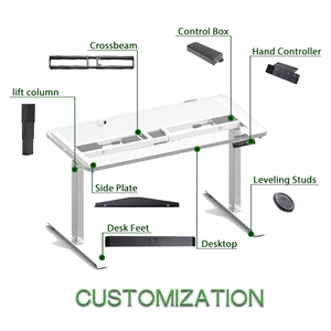 Có thể điều chỉnh điện đứng bàn khung động cơ kép văn phòng Bảng điều chỉnh chiều cao với khay cáp mở rộng chiều rộng cho văn phòng - Product Image 4