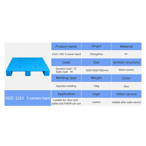1200*1000*162mm một mặt Euro Pallet HDPE Vật liệu 4 chiều nhập nhựa tái chế để tái chế và lưu trữ - Product Image 2