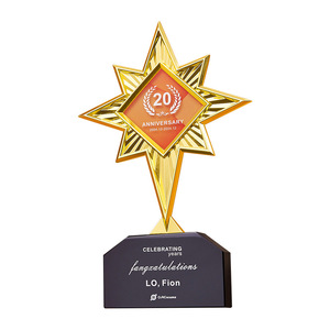 Crystal Trophy Laser Engraved <b>20th</b> <b>Anniversary</b> Award For Employee Recognition Conference Supplies - Product Image 1