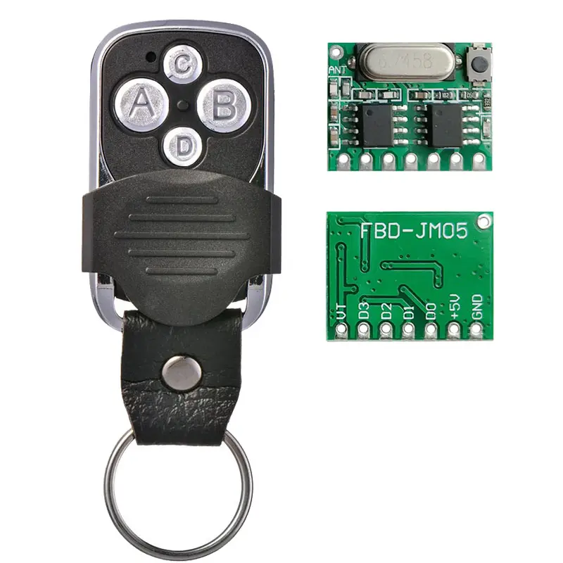 Controle remoto para porta automática sem fio, controle remoto rf com luzes led controle remoto