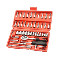 Jeu de clés de réparation automobile de 46 pièces personnalisable 1/4 Outil combiné pour l'entretien de la voiture et le bricolage