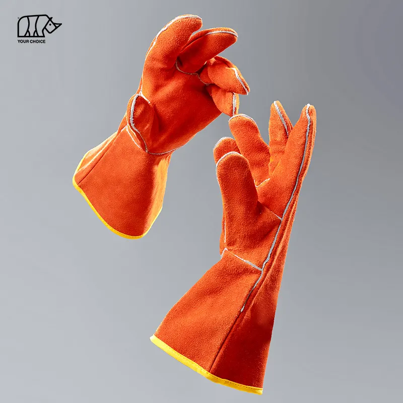 Custom M L XL Anti-fire Split Leather Argon TIG Stick Best Protective Work Welding Gloves for MIG