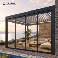 Pergola à toit à lames orientables en aluminium, sur mesure pour les constructeurs et les entrepreneurs en bâtiment, ombrage imperméable pour jardin et terrasse