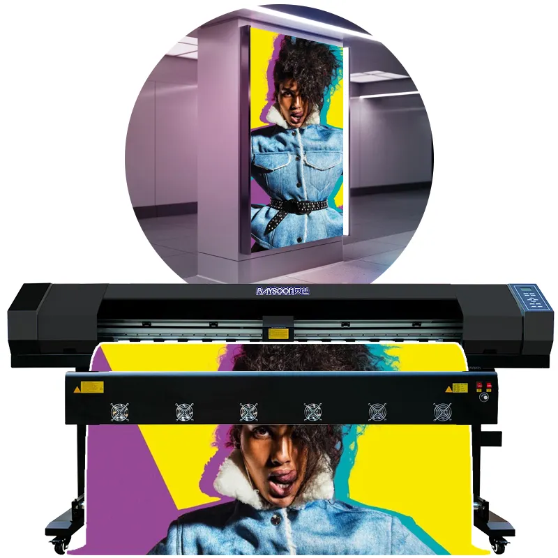 1.6 1.8m बड़े प्रारूप पर्यावरण विलायक प्रिंटर के लिए कैनवास/vinyl/फ्लेक्स बैनर/बिलबोर्ड/पोस्टर मुद्रण मशीन