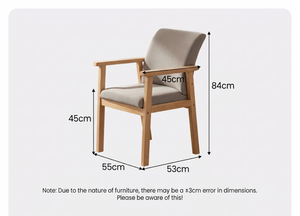 Fauteuil rembourré moderne GQK en tissu microfibre avec structure en bois, design scandinave, chaise de salle à manger pour la maison et le salon - Product Image 2