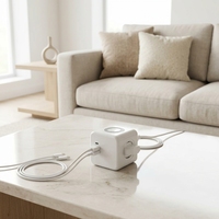 Multiprise intelligente BAYU Factory AU avec chargeur sans fil, charge rapide, port USB-C PD 20W, 3 prises, prise de bureau pour la maison