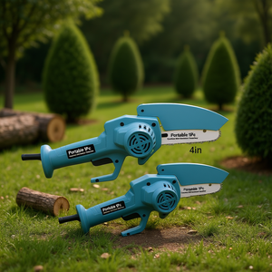 Mini motosierra eléctrica portátil de 4 pulgadas, inalámbrica, herramienta de poda y corte de madera para jardín y bricolaje. - Product Image 2