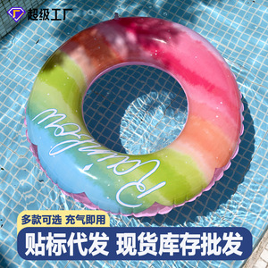 Bouée de natation gonflable à motif floral dégradé pour enfants, flotteur sous-aisselle pour sports aquatiques et piscine, prête à être expédiée - Product Image 5