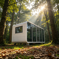 Kit de maisonnette moderne Apple Cabin avec extérieur incurvé et verre panoramique pour studios de jardin, directement du fabricant