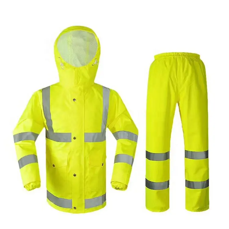 Водонепроницаемый дождевик Hi Vis, куртка и брюки для мужчин, дождевик с высокой видимостью, класс 3