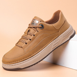 Mocasines de Alta Gama para Hombre, Zapatos Deportivos de Cuero Genuino para Oficina y Trabajo, Transpirables y Cómodos, con Suela de Goma, Novedad de Primavera, Zapatos Versátiles - Product Image 1