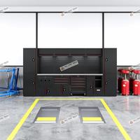 Nouvelle Armoire à Outils d'Atelier en Acier Grande Taille Démontable Noir-Rouge OEM OBM avec Plan de Travail de Garage et 5 Tiroirs – Emballage Plat