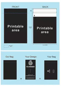 مخصص Thank youm شعار مقاوم للماء قابل لإعادة التدوير للحقائب الذاتي ختم اكسبريس الحقائب OEM المتاحة للملابس - Product Image 5