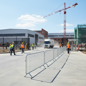 Manufacturers Metal Crowd Control <strong>Barrier</strong> Steel Pedestrian Barricade Portable Fence For Event - Product Image 1