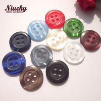 Boutons uniformes lavables en résine perlée multicolores à bord large et dos plat, 4 trous, 15 mm et 20 mm, pour costumes et vêtements de travail, vente en gros