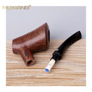 Muxiang Wooden Tobacco Pipe Bent Type With Acrylic Mouthpiece For Smoking - Product Image 5