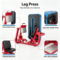 Presse à jambes professionnelle pour la musculation des quadriceps, fessiers et ischio-jambiers – Équipement de fitness pour l'entraînement du bas du corps (y compris pour les enfants)