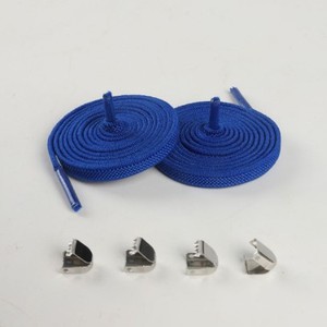 Người Đàn Ông Lười Biếng Chạy Giày Sử Dụng Kim Loại Báo Chí Khóa 6Mm Polyester Dây Giày Không Có Tie Phẳng Đàn Hồi - Product Image 5