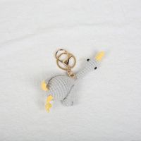 Porte-clés Mignon en Laine au Crochet en Forme d'Oie, Poupée Amigurumi Tricotée, Jouet Fait Main, Porte-clés pour Couples, Cadeau Amusant, Porte-clés Oie Blanche