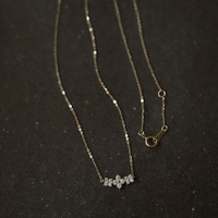 925 Sterling Silber Halskette 14K Goldfarben Plattiert Drei-Blumen-Stein-Anhänger Roségold Schlüsselbein-Kette Schmuck