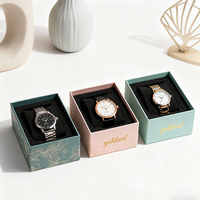 Caja de Reloj de Cartón con Logotipo Personalizado en Dorado, Caja de Regalo para Reloj de Negocios, Caja de Regalo para Reloj de Mujer