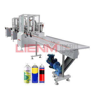 Lienm Machine de remplissage automatique entièrement pneumatique de canettes <span class=keywords><strong>d</strong></span>'aérosol Ligne de production de remplissage et de sertissage de bouteilles <span class=keywords><strong>d</strong></span>'aérosol - Product Image 1