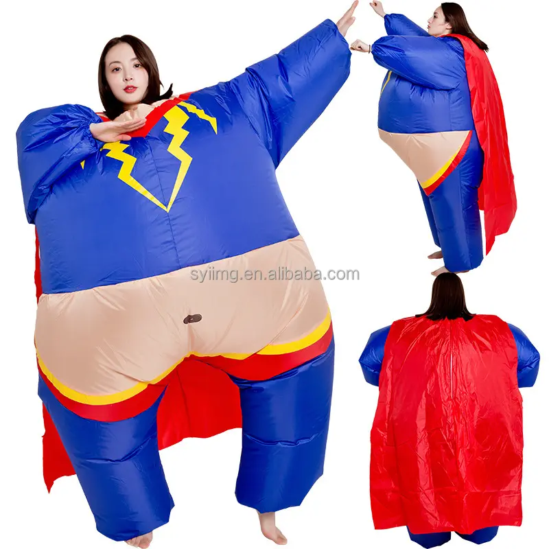 Hero Inflatable Costume Fat Holiday Party Giant Inflatable Costume Halloween Costumes Fat Cosplay Uniform Blow Up Suit