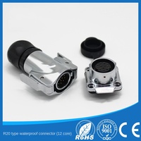 Connecteur industriel automobile IP68 R20 3P broches en cuivre 2-Core 6-Core 9-Core 12-Core 16-Core Butt-Type mâle enfichable en alliage de zinc