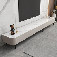 Meuble TV moderne et simple en bois massif avec plateau en pierre, table basse de salon, combinaison meuble TV