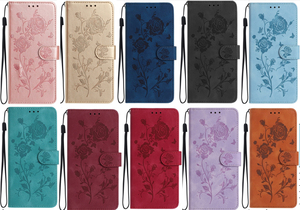 เคสหนังลายดอกกุหลาบสำหรับ Honor 600 Lite X8D 500 Pro X6B Plus Magic 8 Play 10 4G X5C X9D พร้อมช่องใส่บัตรและขาตั้ง - Product Image 1