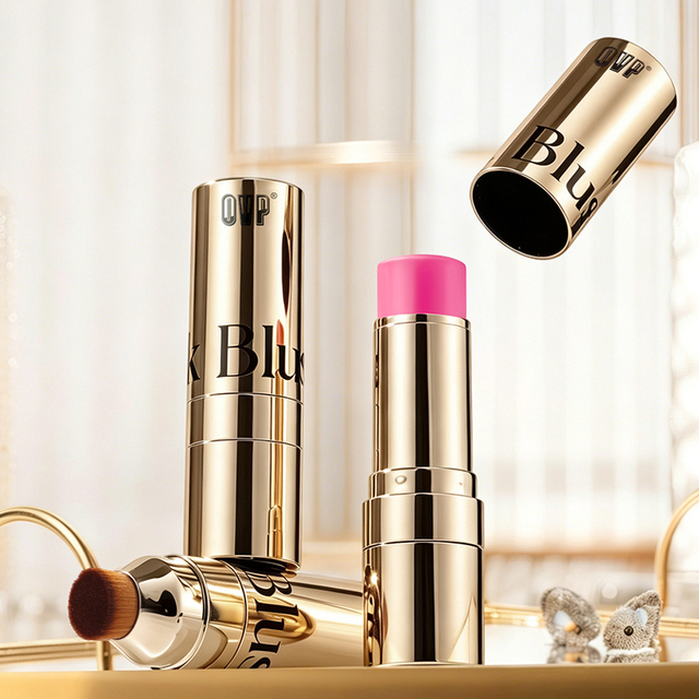Multi-Use Blush Stick for Eyes Lips Cheeks 3-in-1,Multi-Function Makeup Stick Non-Greasy Long Lasting Waterproof Lipstick