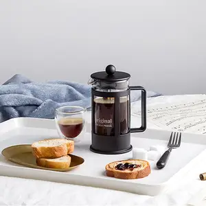 2021 Nieuwe 350Ml Custom Draagbare Zwart Brouwen Koffie En Thee Sets Groothandel Koffie Franse Pers Pot Met Logo