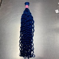 Harga Grosir Promo Panas 100% Premium Vietnam Super Double Drawn Italian Curly Warna Biru #   Rambut Manusia untuk Kepang dalam Jumlah Besar