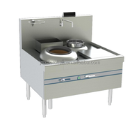 Cuisinière à gaz YMD haute puissance 42 kW*2, en acier inoxydable commercial, brûleur basse pression, allumage électronique, économie d'énergie, faible bruit