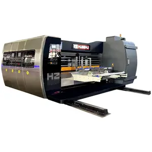 Impressora flexográfica automática de alta velocidade com caixa de papelão e 4 cores, melhor serviço no exterior, cortador rotativo com máquina empilhadora