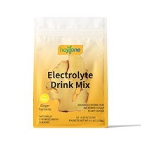 Poudre d'électrolytes de coco en marque blanche OEM, mélange pour boisson hydratante sportive au gingembre et curcuma, sans sucre ajouté, à base de plantes