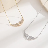 X0171 collier d'ailes d'ange américain européen pour femmes pendentif en cuivre incrusté de Zircon haut de gamme de luxe léger