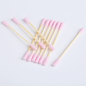 Tốt nhất bán 100% phân hủy sinh học sinh thái thân thiện trang điểm Remover Q tip tre dính màu bông tăm bông - Product Image 3