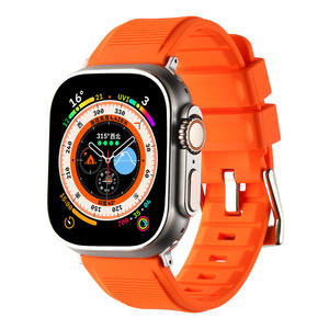 Bracelet de montre à boucle brillante en silicone doux et délicat pour Apple Watch 1-8/SE/Ultra pour bracelet de montre en silicone Iwatch - Product Image 4